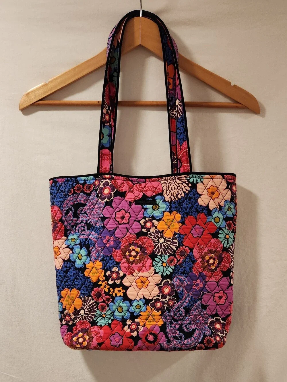 Vera Bradley Quilted Cotton Tote Retired Floral Fiesta Print